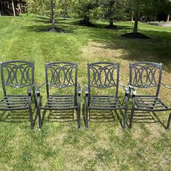 Set of 4 Stackable Aluminum Patio Chairs