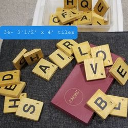 Vintage Scrabble Game And Party Decor Tiles