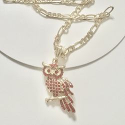 Necklace Red Owl Gold Plated