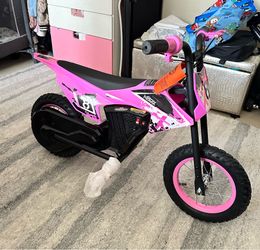 M8TRX SPORTS Pink 12V Mini Electric Child Dirt Bike, Battery Powered Toy Motorcycle, Kids Ride on, A