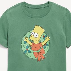 Super Cool! Christmas🎄💚The Simpsons™ “ BART”💚🎄Kids T-Shirt  (Family Matching)