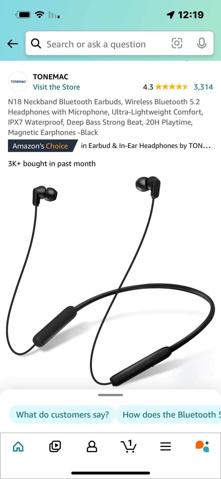 N18 Neckband Bluetooth Earbuds, Wireless Bluetooth 5.2 Headphones with Microphone, Ultra-Lightweight Comfort, IPX7 Waterproof, Deep Bass Strong Beat,