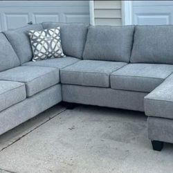 Brand New Artisanal Heather Grey 3pc Sectionals 