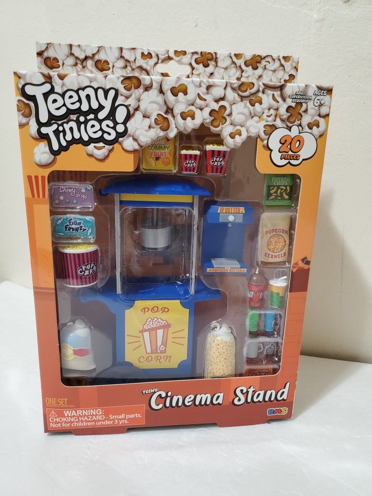 Teeny Tinies CINEMA MOvies STAND Mini Playset Toy 20 Piece Dollhouse Miniatures