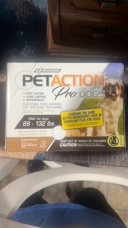 Six applications of pet action pro for dogs 89 to 132 pounds