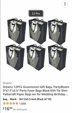 12 Piece Tuxedo Gift Bags for Men