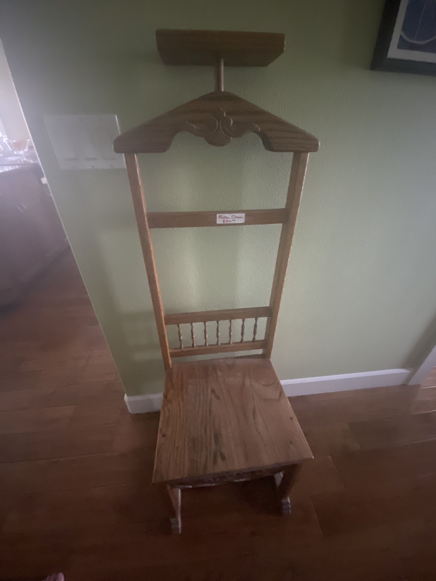 Solid Oak Butler’s Chair