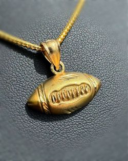 10k solid yellow gold football rugby ball Pendant charm