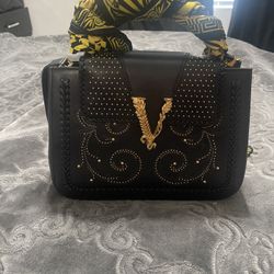 Versace Black Virtus Top Handle 
