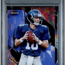  Eli Manning 2024 Topps Finest Purple Refractor /200 PSA 10