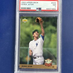 1993 Upper Deck Derek Jeter Rookie Baseball Card Graded PSA 7