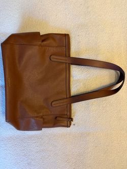 Fossil Brown Leather Tote Bag