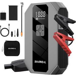4-in-1 Jump Starter with Air Compressor+Solar backup power bank+LED light+power bank. 4000A Peak 12V Battery Jump Starter W 150PSI Digital Tire Inflat
