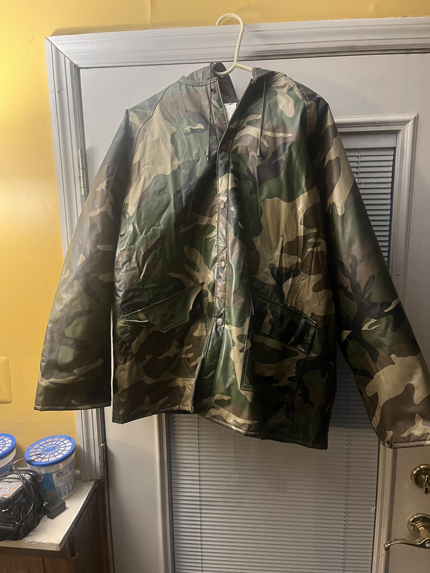 Camo Hooded Rain Jacket