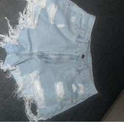 Light Blue Ripped Shorts