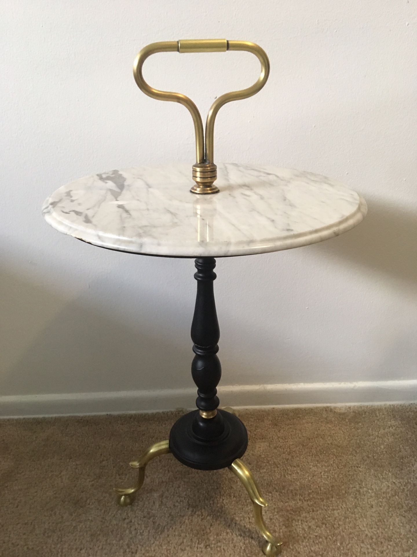 Antique marble top cocktail table
