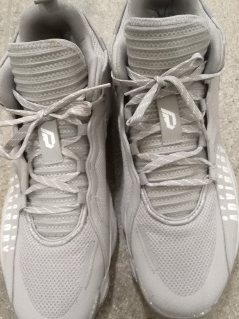 Adidas Dame 7:  Predominantly Grey/White. Size 14 