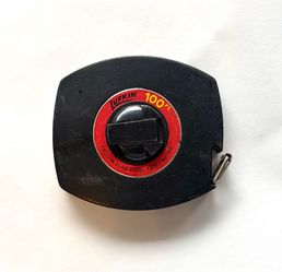Vintage Lufkin 100 Ft. Yellow Clad Steel Tape Measure (No. 100) - Made in USA