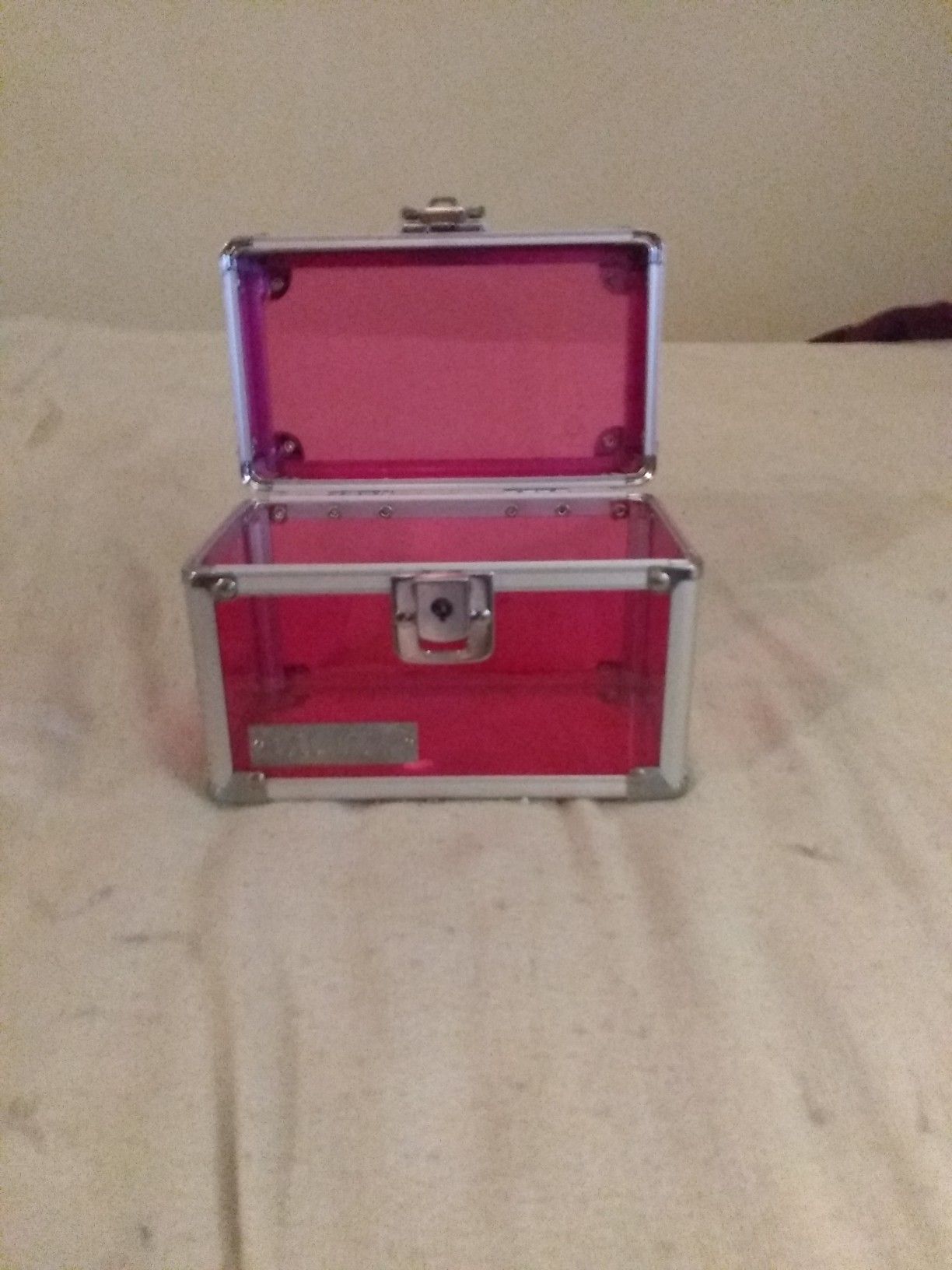 Vaultz clear pink decorative locking box