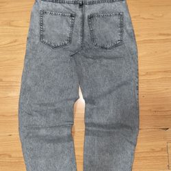 Grey and black acid wash denim jeans 