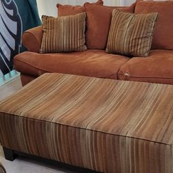 Couch With Ottoman And Pillows