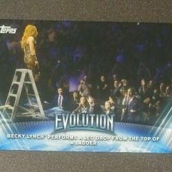 2019 Topps WWE Womens Division Evolution # We-9 Becky Lynch Performs A Leg Drop Ladder Charlotte Flair Card Wrestle Wrestling Sports Collectible 