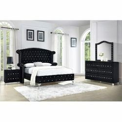 Majestic King Velvet Bedroom 4- pieces Set - NEW Wholesaler Liquidation Up to 80% OFF