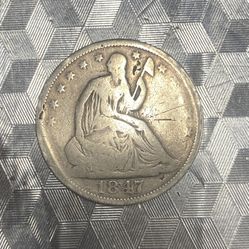 1847 Seated Liberty Half Dollar Coin