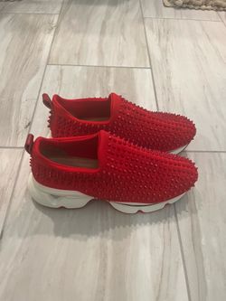 Christian Louboutin Red Spike Slip-on Sneakers - Men’s US 9.5 (EUR 43)