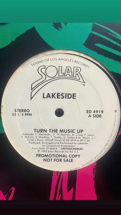 LAKESIDE- TURN THE MUSIC UP 12’ RECORD 80’S FUNK OLD SCHOOL 80’S FUNK BOOGIE FUNK 