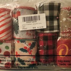 8 Rolls Christmas Ribbons