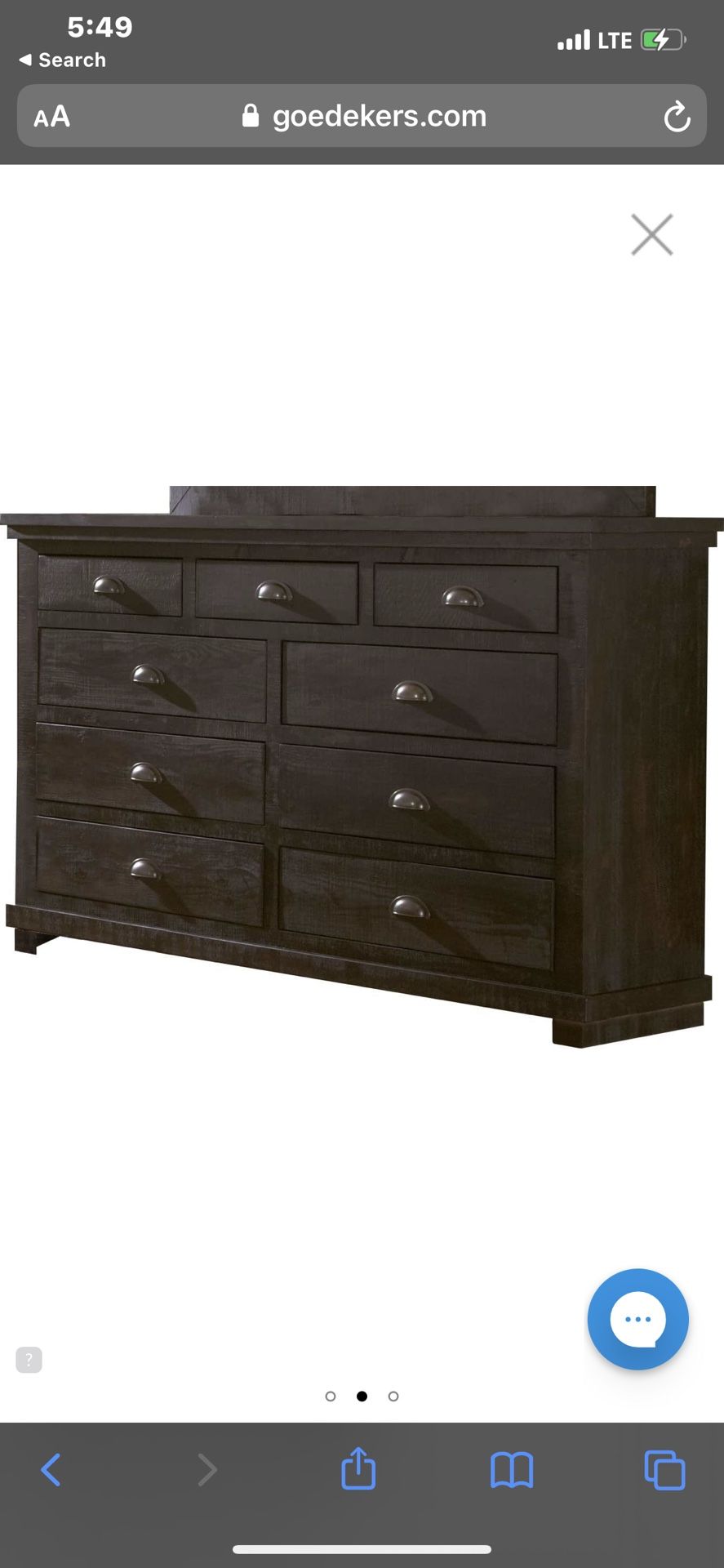 Progressive P612-23 Willow Distressed Black Drawer Dresser