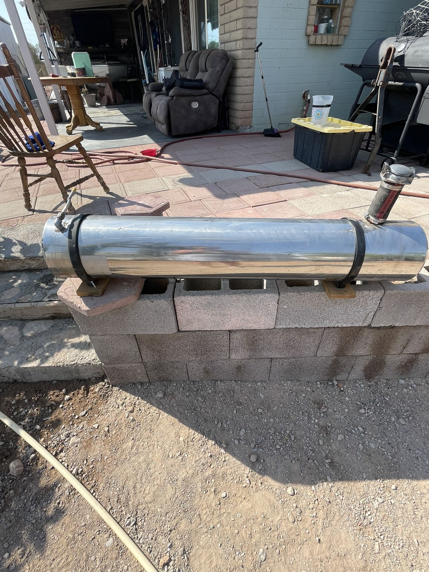 4 Foot Stainless Steel Cylinder Boat Gas Tank