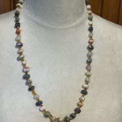 Various Colored Stone Necklace 20 Inches Long