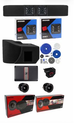 NEW BASS AND VOICE PACKAGE KICKER AUDIO INSTALLED SILVERADO SIERRA F150 crew cabs