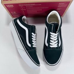 Vans Old Skool Color Theory Scarab Dark Green White Sneakers Women 8.5 Men 7