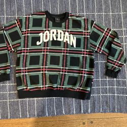 Nike Jordan Plaid Sweatshirt - Red, Green, Black - Large