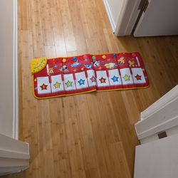 Musical Mat for Children Keyboard Animal Sounds Yellow Hot Pink