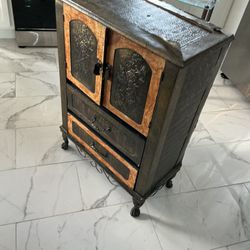 A Beautiful , Antique Asian Cabinet (27” High X 22” Long X 12” Wide) Need A Little Work
