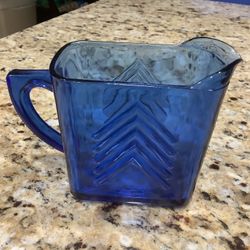Vintage Hazel Atlas Cobalt Blue Glass Creamer