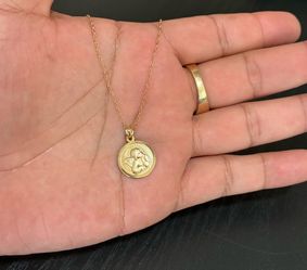 14K Gold Angel Charm and Chain 18 inches