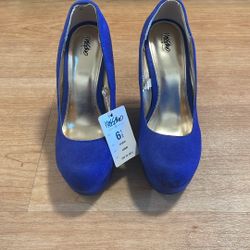 Blue Wedged Heel