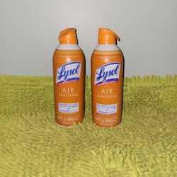 2 Lysol Air Sanitizer Spray 10oz Tropical Sunset Scent