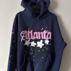 Sp5der “Atlanta” Hoodie – Navy / Size Large 🕷️💙