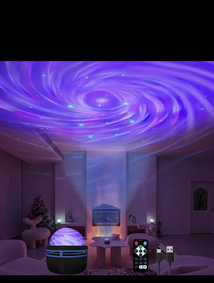 Starry Sky Galaxy Lamp Projector LED Night Light Remote Control Sound Active 5V USB Charging 7 Modes