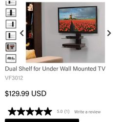 Sanus On-Wall Component Shelving  With 2  Adjustable Glass Shelves. Check Out My Other Offers.