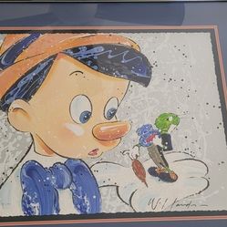 Disney Art Pinocchio Pro Framed Great Looking Piece 