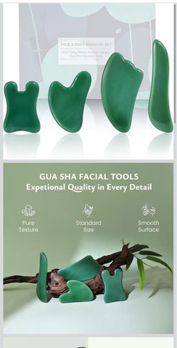 Rena Chris Guasha Massage Tool, 4 pcs Gua Sha Facial Tool