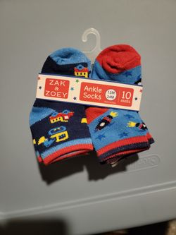 10 Pairs - Zak & Zoey Ankle Socks 12-24 Months