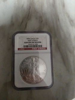 2006 Silver American Eagle (Slabbed First Strikes) GEM